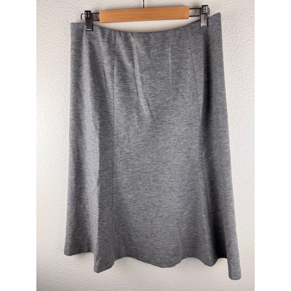 Uniqlo Women L A Line Midi Skirt Gray Wool Blend Lined Waist Classic Career Work
